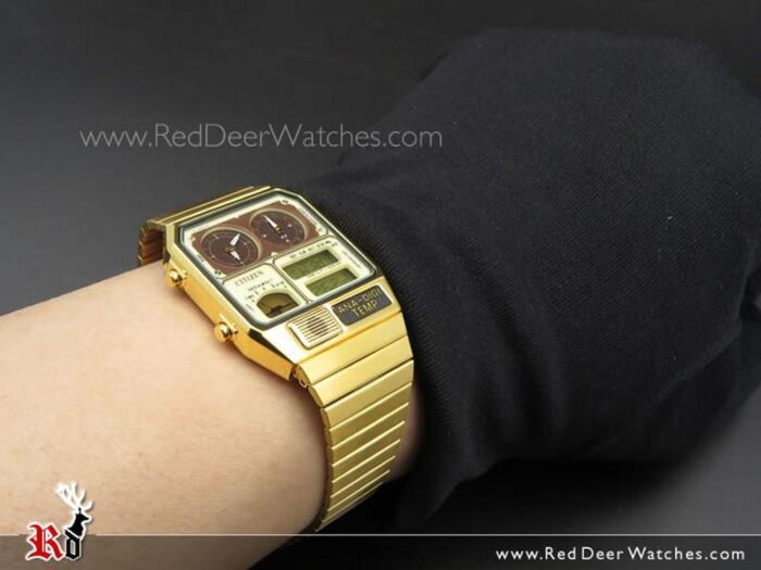 BUY Citizen Vintage DualTime Analog Digital Temperature Gold Watch