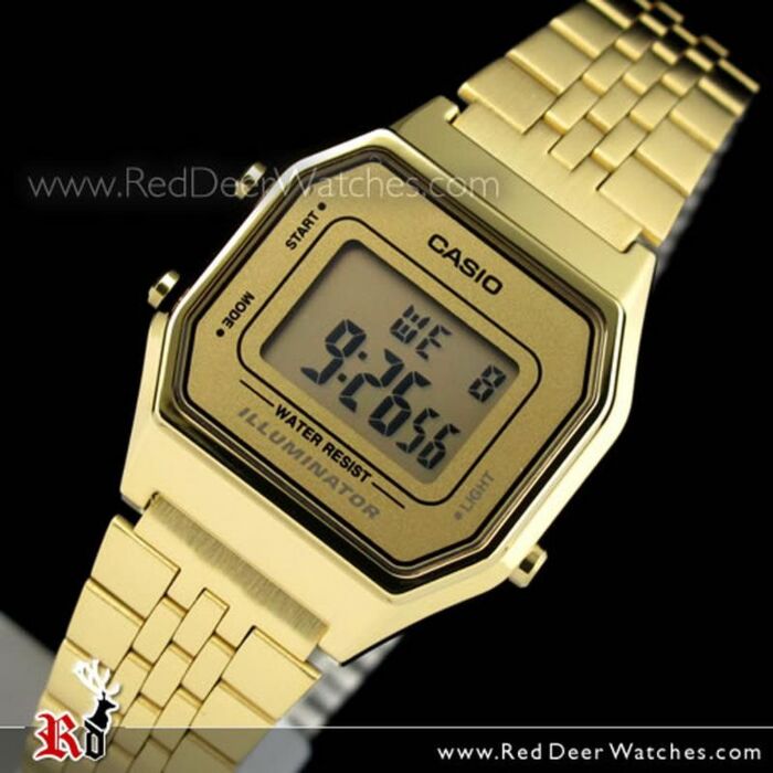 BUY Casio Watches CASIO Watches Ladies Tone Deer Buy | Retro Gold LA680WGA Red Watches - Online Digital LA680WGA-9DF