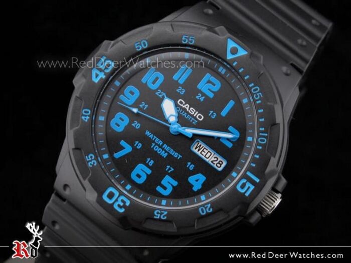 Orologio al quarzo casual da uomo con display digitale in vetro blu