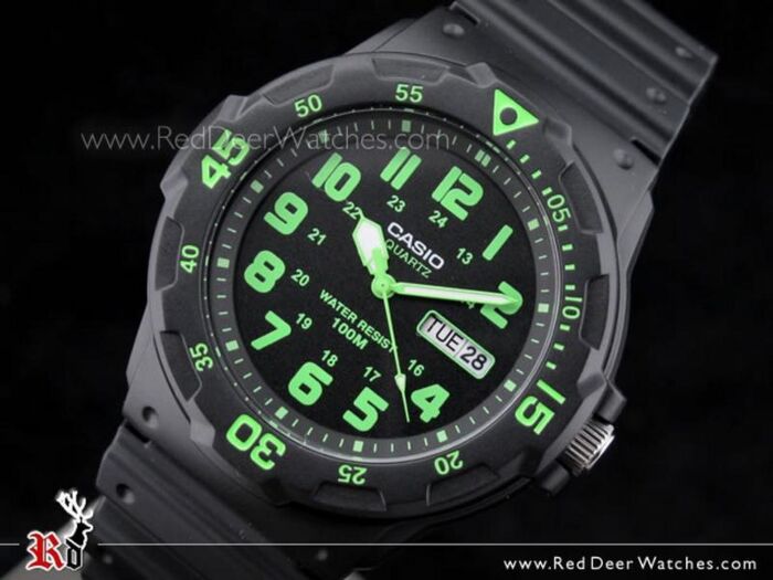 Casio MRW200H-3BV | Orologio Uomo Analogico Al Quarzo | Impermeabile 100m Cinturino Resina Verde