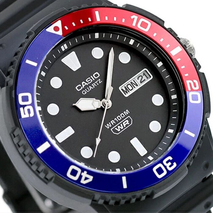 Orologio uomo CASIO mod. MRW-230H-1E1VDF Analogico in resina nero day/date 44mm