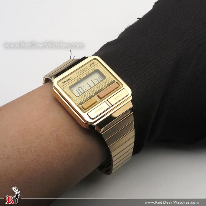 素晴らしい価格 BUY Casio A120WEG-9A Watch Digital Gold Retro-Inspired 時計