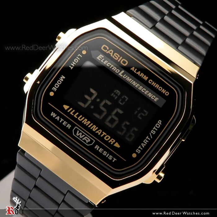 Vintage Watches Watch Deer Gold - A168WEGB-1B Black Red CASIO | Metal Online Digital Watches BUY Casio and