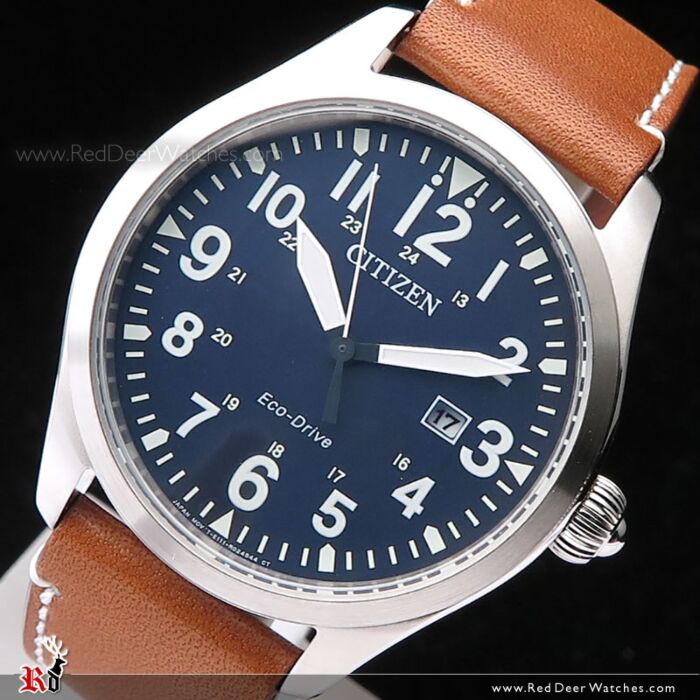 Citizen Eco-Drive Leather Strap Mens Watch BM6838-33L