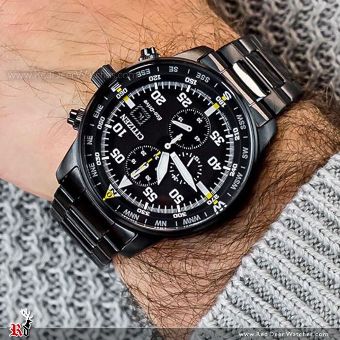 CITIZEN Eco-Drive ブラック時計 BUY Citizen Eco-Drive Chronograph Black Stainless Steel Watch