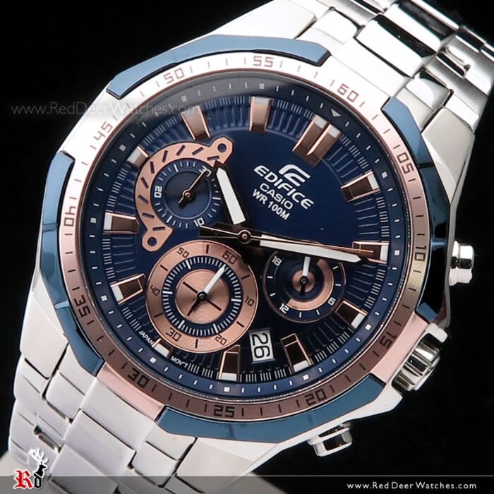 Casio Edifice Blue Gold 100M Sport Watch EFR 554D 2AV EFR554D