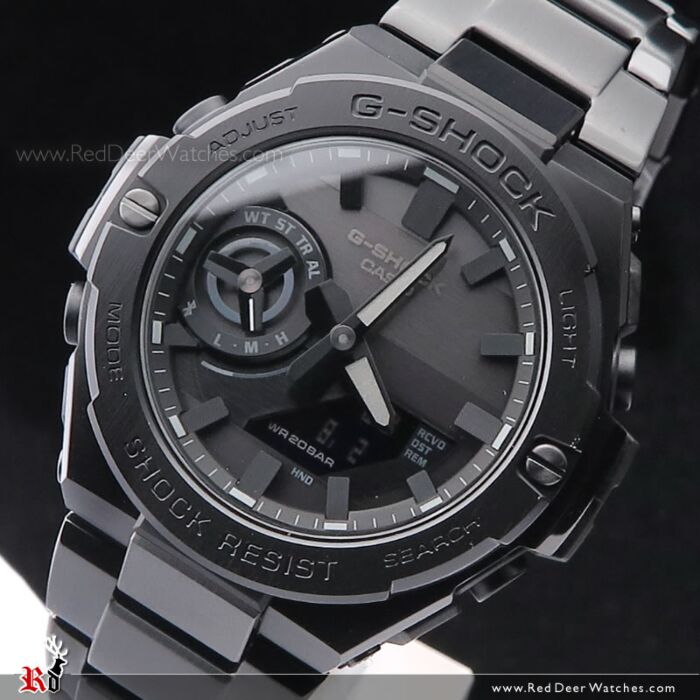 Casio G Shock G Steel All Black Bluetooth Solar Mens Watch GST B500BD 1A GSTB500BD