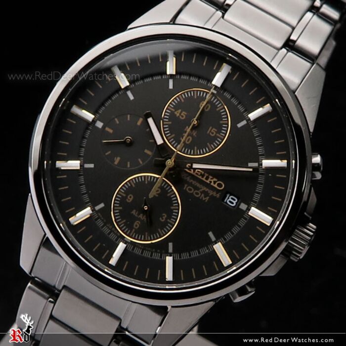 Seiko chronograph 100m black cheap