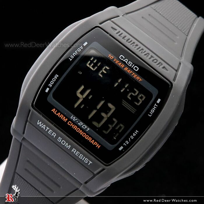 Casio Bold Display LED Sporty Digital Watch W 201 1BV W201