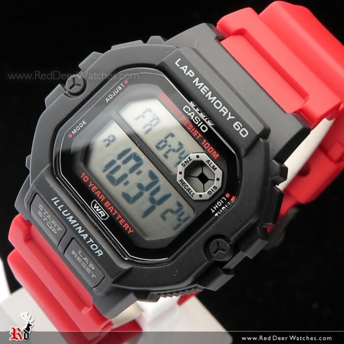 Casio Sports Gear Red Resin Band Watch WS1400H 4A
