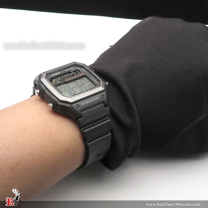 Casio Digital 10 Year Battery 100m Resin Band Watch WS 1600H 1A WS1600H