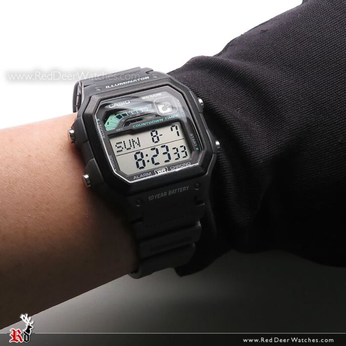 Reloj Casio estándar digital con correa de resina de cuarzo gris WS-1600H-8AV 10