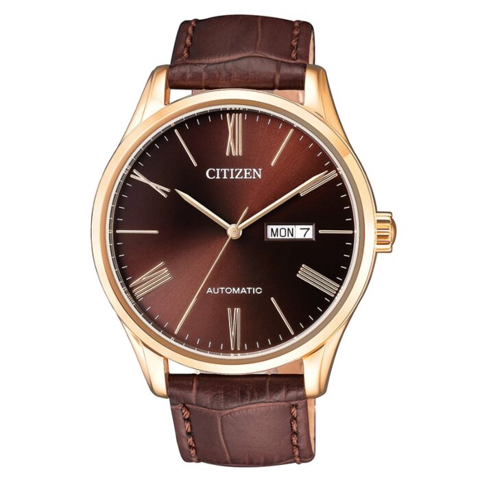 BUY Citizen Machanical Automatic Brown Leather Strap Watch NH8363