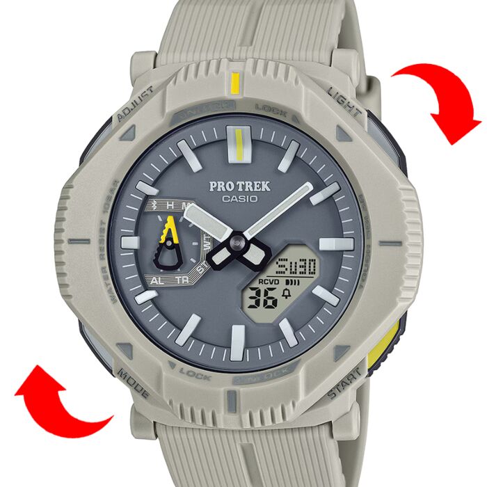 Casio ProTrek Hiker Line Bluetooth 46mm Bungee Cord Solar