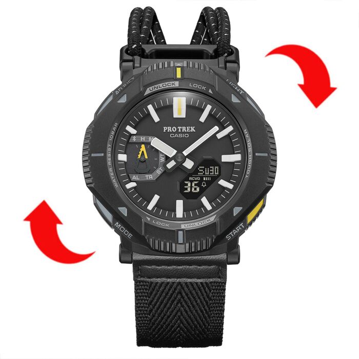Casio ProTrek Hiker Line Bluetooth 46mm Bungee Cord Solar Watch