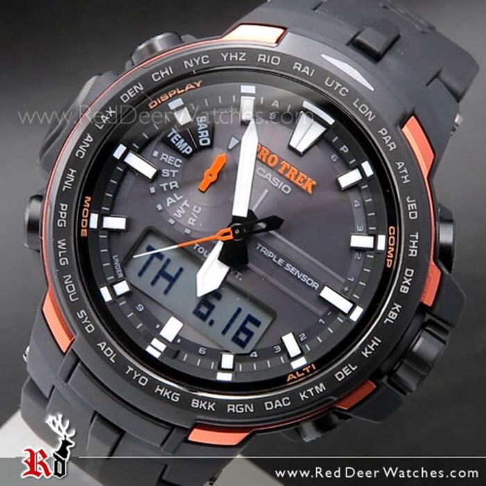 BUY Casio ProTrek Solar MULTIBAND 6 Triple Sensor Carbon fiber Band Sport  Watch PRW-6100Y-1, PRW6100Y - Buy Watches Online