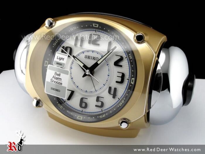 BUY Seiko Super Loud Bell Alarm Snooze Gold Clock QXK110G - Buy