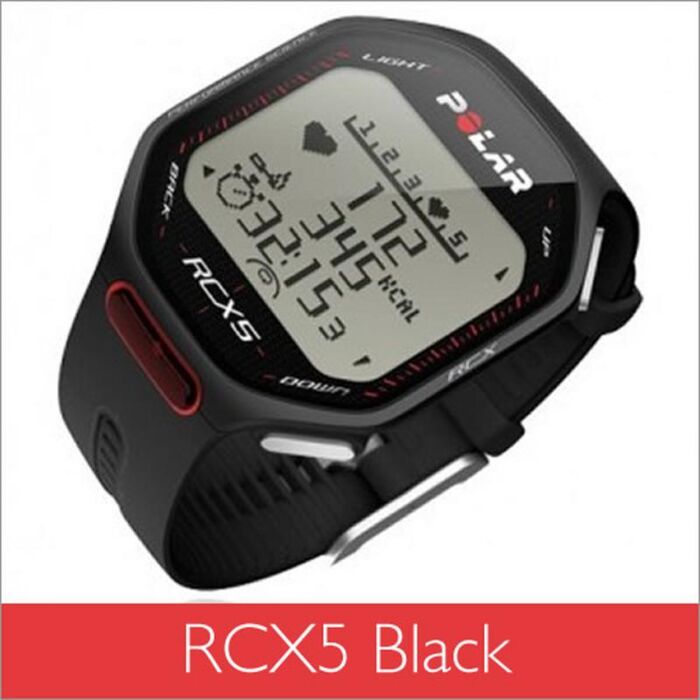 Smartwatch multisport Polar RCX5, données sportives, moniteur RH, noir