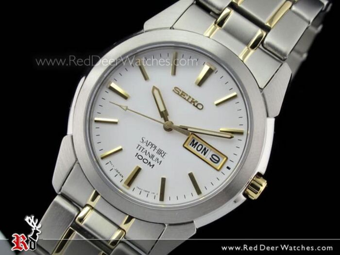 BUY Seiko Titanium Sapphire 100M Two Tones Mens Watch SGG733P1