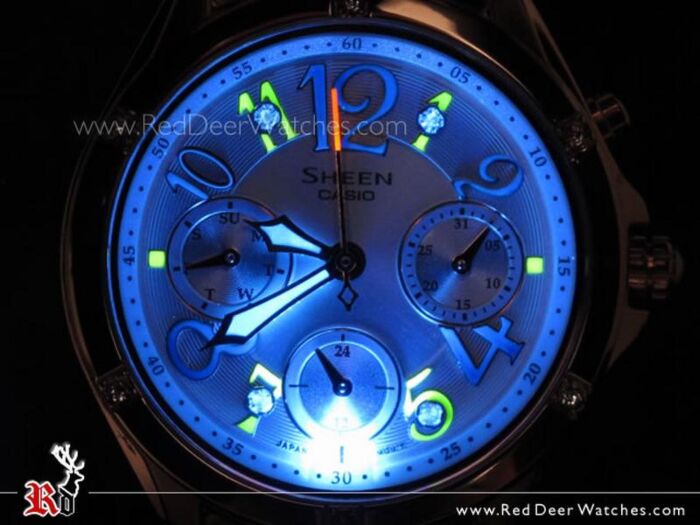 BUY Casio Sheen Rhinestones LED Backlight Ladies Watch SHE 3031G 7A SHE3031G Buy Watches Online CASIO Red Deer Watches