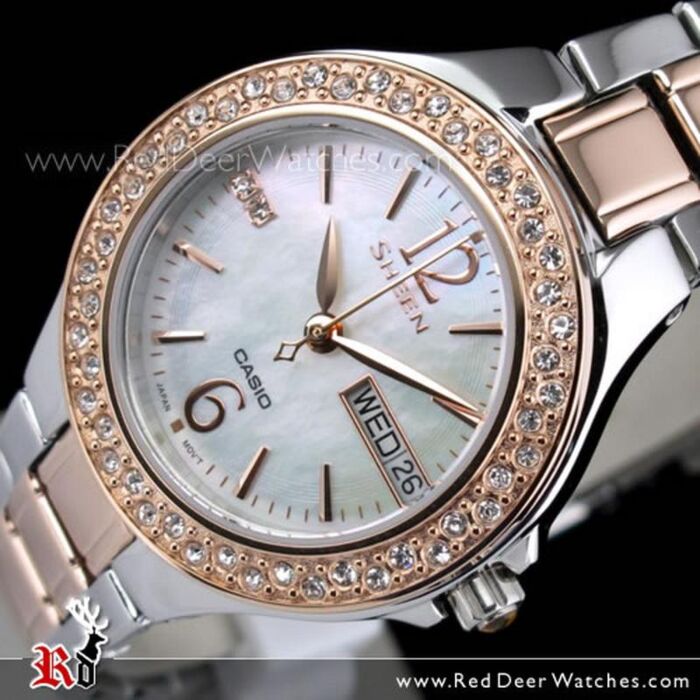 BUY Casio Sheen SWAROVSKI Pink Gold Ladies Watch SHE-4800SG-7A