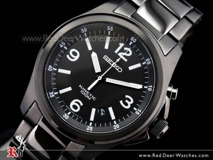 BUY Seiko Kinetic Black ion plated Men's Watch SKA465P1 SKA465