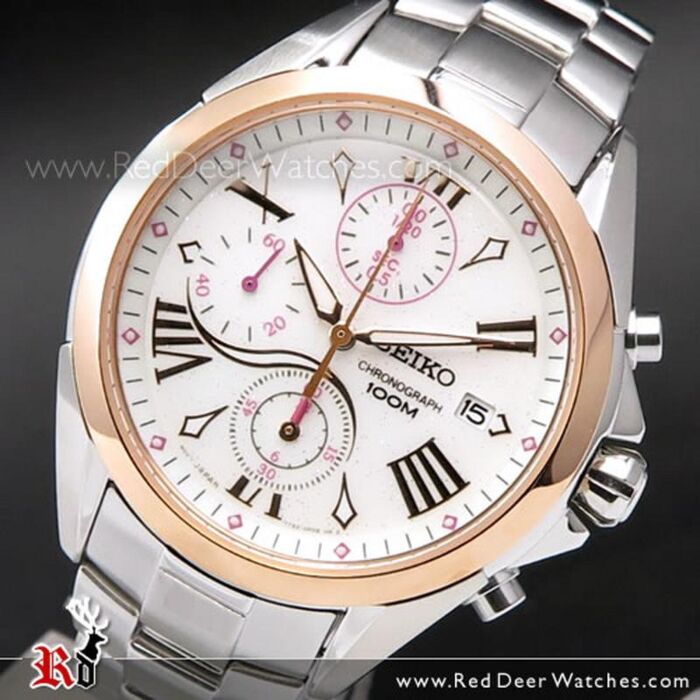 BUY Seiko Criteria Chronograph Rose Gold Ladies Watch SNDZ12P1, SNDZ12 -  Buy Watches Online | SEIKO Red Deer Watches