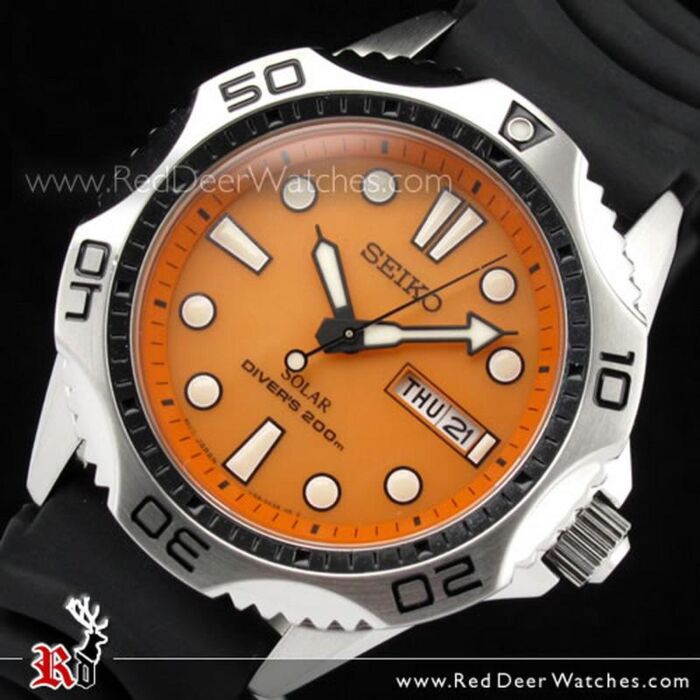 BUY Seiko Solar 200m Orange Sports Men's Watch SNE109P1, SNE109 - Buy Online | SEIKO Red Deer Watches