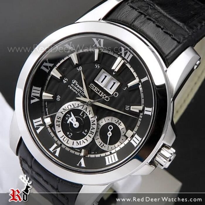 BUY Seiko Premier Kinetic Perpetual Sapphire Leather Mens Watch