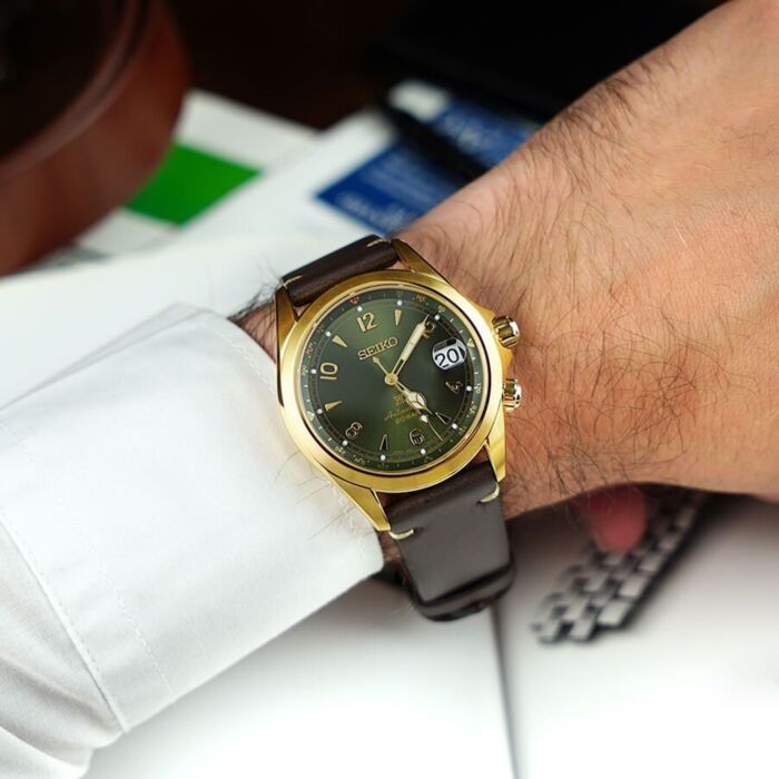 Seiko Prospex Alpinist Automatic Mechanical Leather Strap Watch