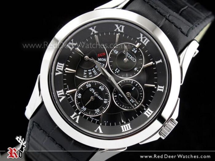 SEIKO Premier ブラック 腕時計 BUY Seiko Premier Multifunction Sapphire Mens Watch SRL021P1