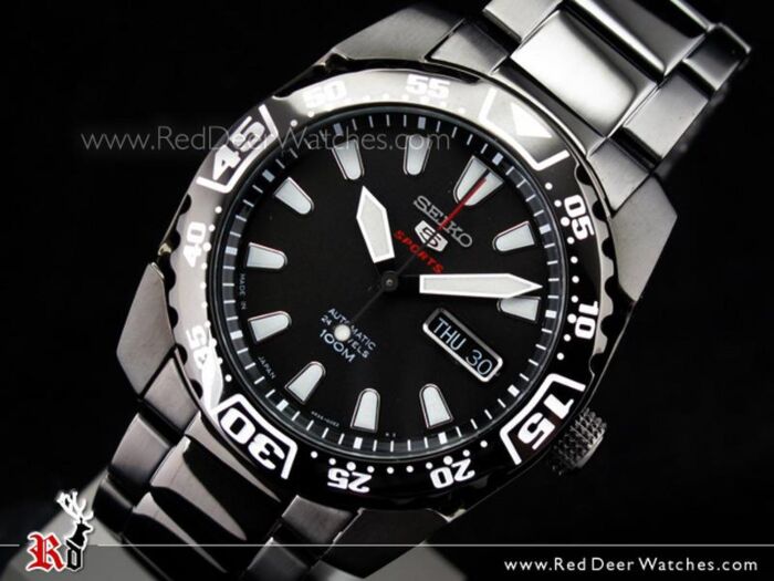 BUY Seiko 5 Black IP 4R36 Mechanical Automatic Watch SRP169J1