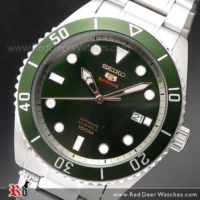 ærme Leopard unse BUY Seiko 5 Automatic Green Dial Stainless Steel Men Watch SRPB93K1, SRPB93  | SEIKO Watches Online - Red Deer Watches