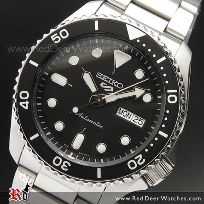 BUY Seiko 5 Sports Black Dial Stainless Steel 100M Automatic Watch SRPD55K1  - Buy Watches Online | SEIKO Red Deer Watches