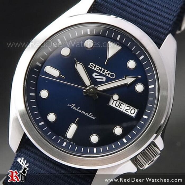 BUY Seiko 5 Blue Dial Nylon Strap Automatic Watch SRPE63K1 Watches Online | SEIKO Red Deer Watches