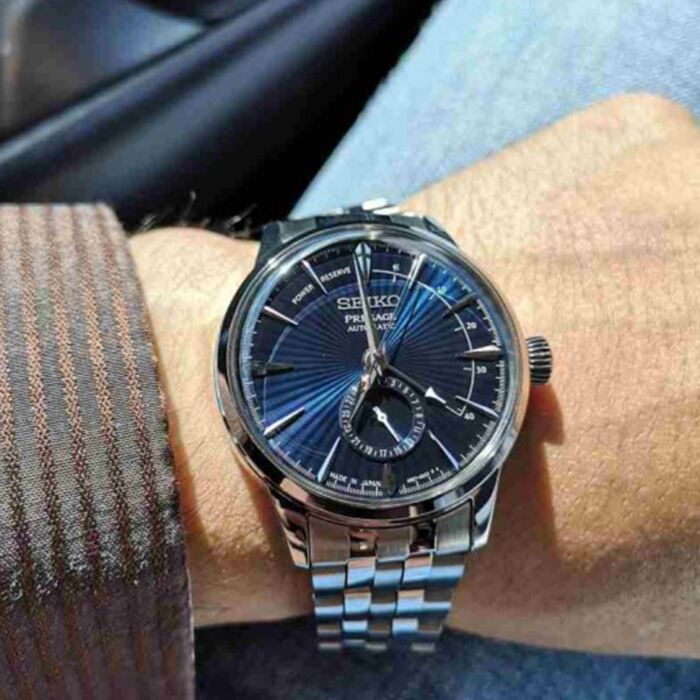 Seiko Presage Cocktail Blue Moon Power Reserve Automatic Blue