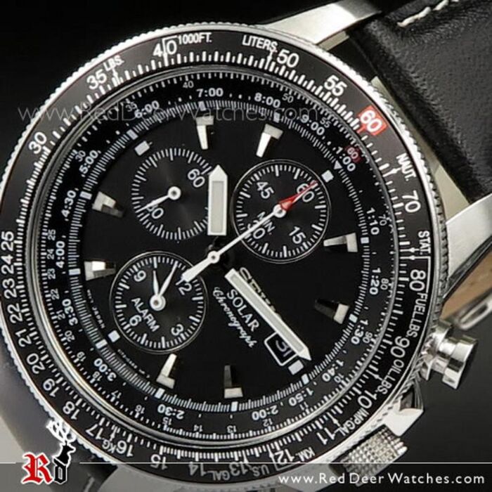 Seiko Flightmaster Solar Chronograph Pilot Watch SSC009P3 SSC009