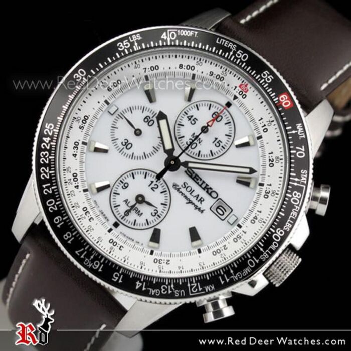 Seiko Flightmaster Solar Chronograph Pilot Watch SSC013P1 SSC013