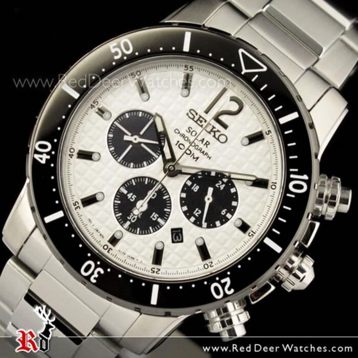 BUY Seiko Solar Chronograph White Face Mens Watch SSC243P1 - Buy Watches  Online | SEIKO Red Deer Watches