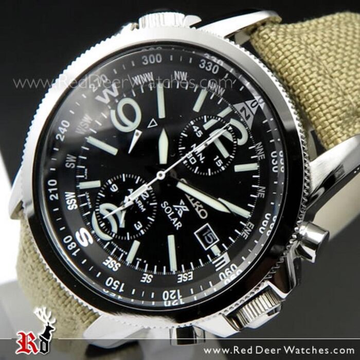 Seiko Solar Chronograph Prospex Nylon Strap Military Watch SSC293P1 SSC293