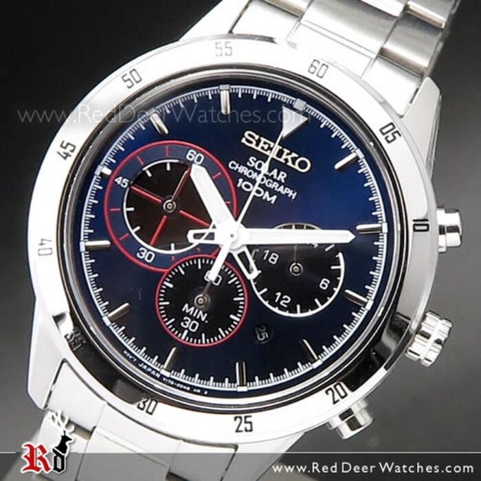 Seiko 43mm men's chronograph casual watch discount