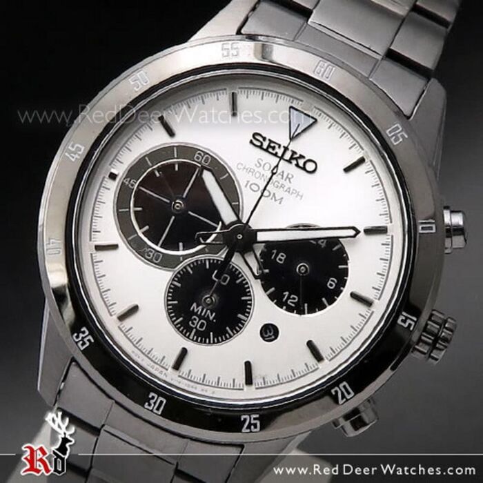 Seiko Solar Sapphire Chronograph Black Sports Watch SSC337P1 SSC337