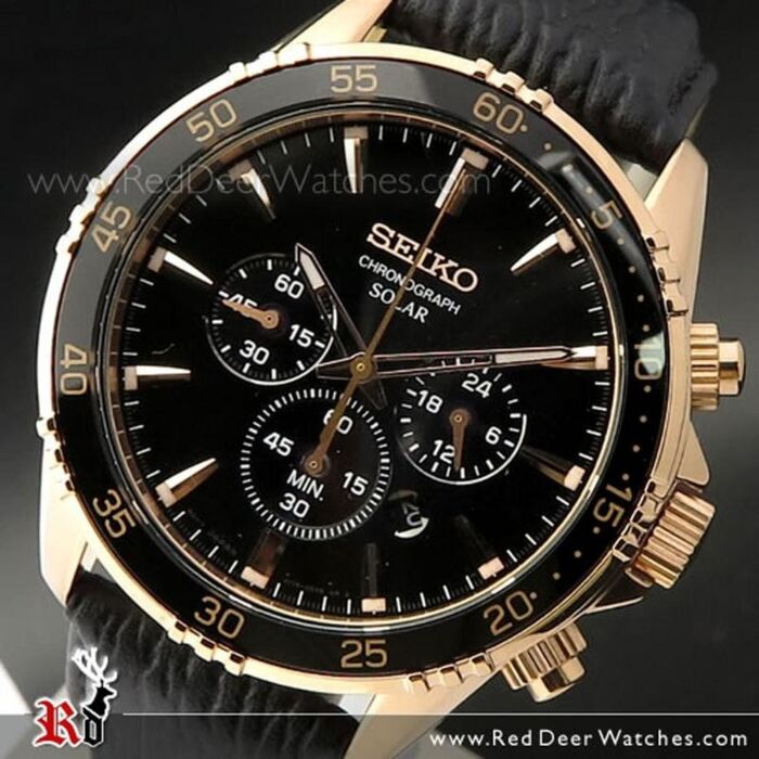 Pearly svømme Philadelphia BUY Seiko Solar Black Dial Rose Gold Chronograph Mens Watch SSC448P1 - Buy  Watches Online | SEIKO Red Deer Watches