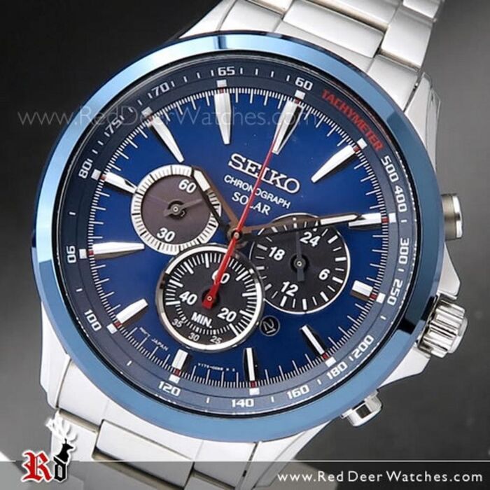 Seiko Solar Chronograph Tachymeter Mens Watch SSC495P1, SSC495 ...