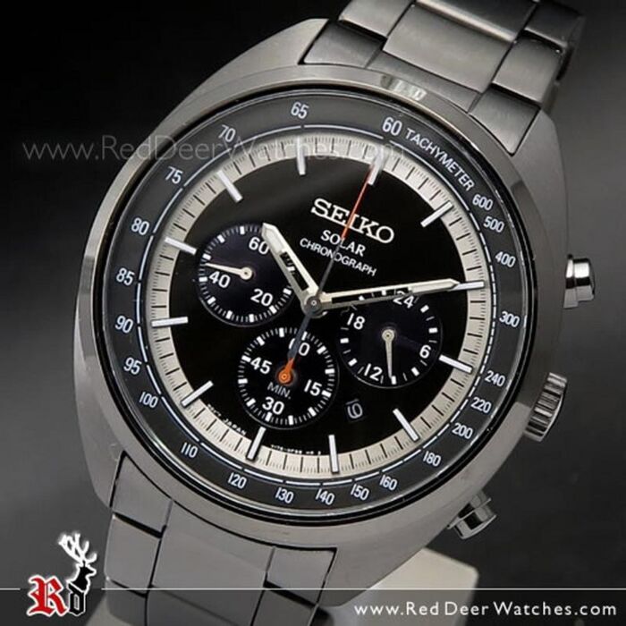 Seiko Solar Chronograph Tachymeter All Black Mens Watch SSC623P1, SSC623 |  