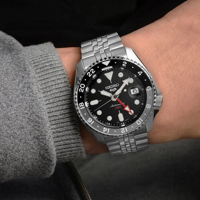BUY Seiko 5 Sports GMT Automatic Black Grape Dial Watch SSK001K1 SEIKO Watches Online Red Deer Watches