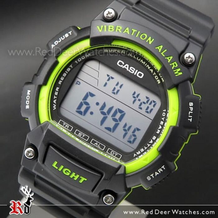 Casio Men's Sport Digital Watch with Vibration, Black W736H-1AV 