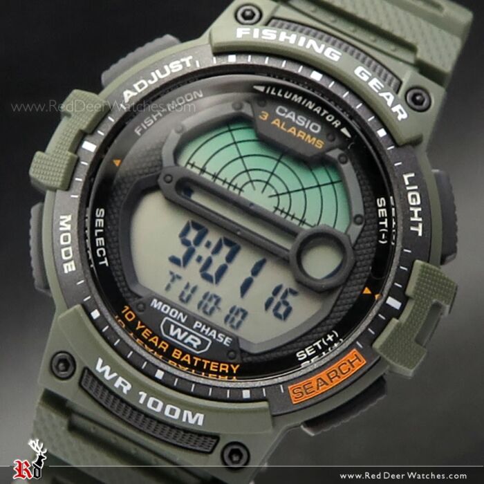 Casio Outgear Moon Data Fishing Gear Digital Watch WS-1200H-3AV, WS1200H