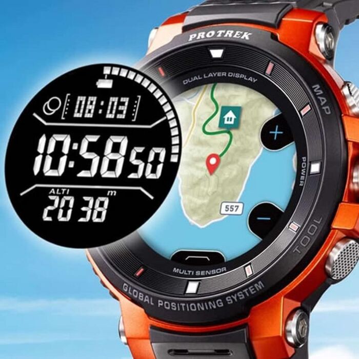 BUY Casio ProTrek GPS Dual layer display Smart Watch WSD-F30-RG
