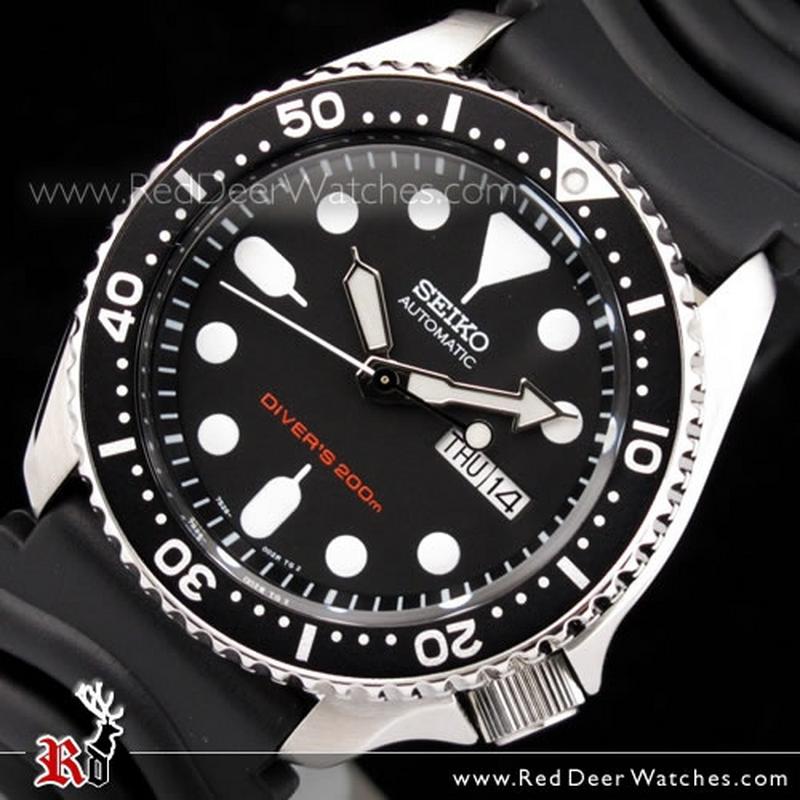 seiko men's automatic analogue watch with rubber strap skx007k